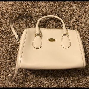 Coach Leather White Satchel with Crossbody Strap